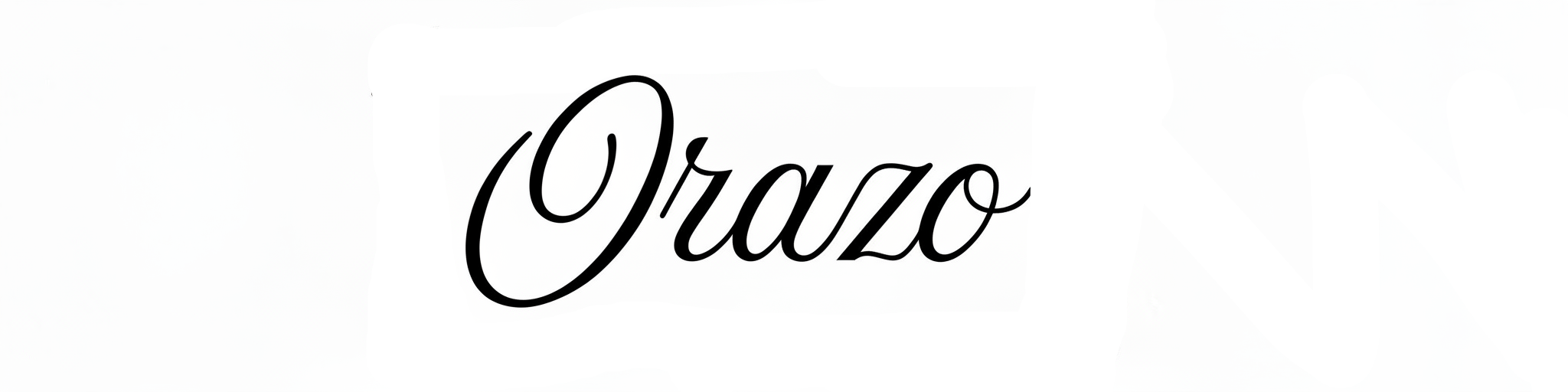 Blue 'Orazo' logo on a white background